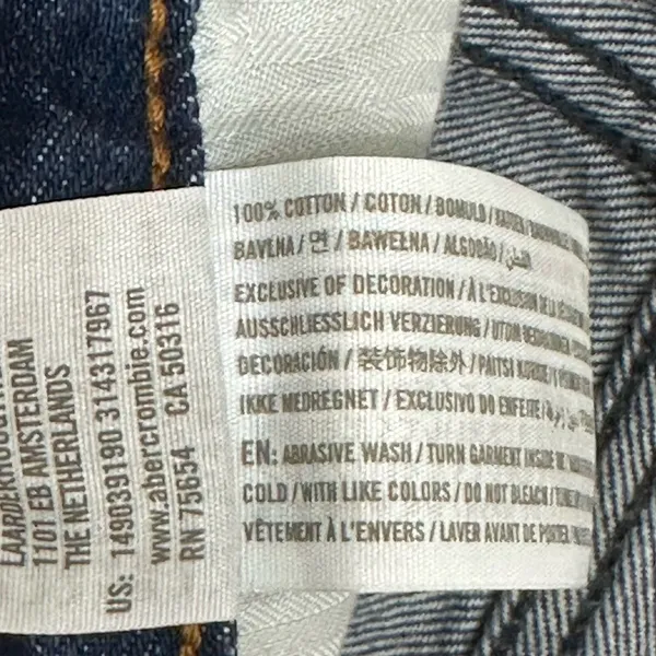 Abercrombie & Fitch Women's Annie High Rise Blue Denim Size 25/2 2.5" Distressed - Image 9
