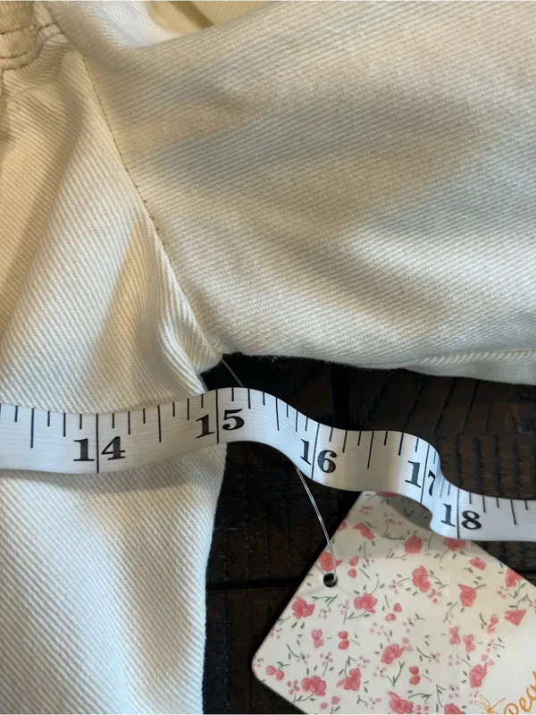 Free people cropped denim white / ivory jacket 0 ( XS ) women NWT - Image 3