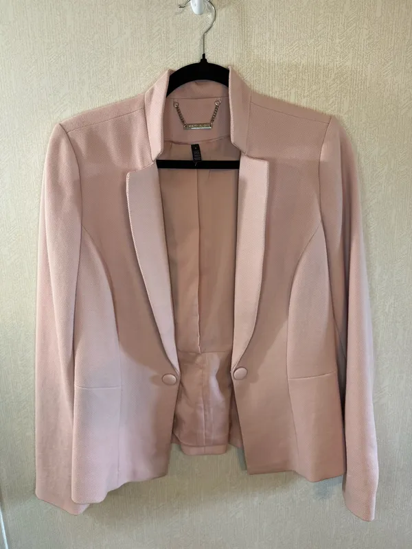 White House Black Market Blush Pink Fitted Blazer Jacket Size 6 - Image 2