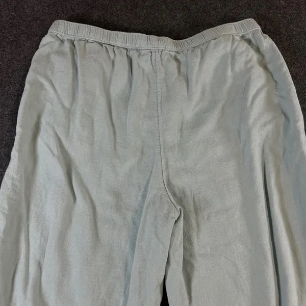 Abercrombie & Fitch Blue Green Linen Blend Wide Leg Pull On Pants Medium Regular - Image 11