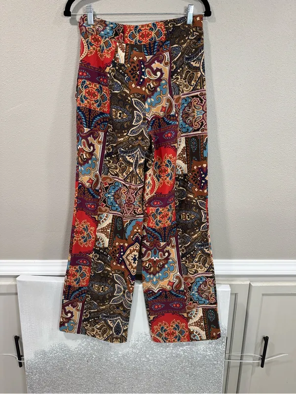 Cato Wide Leg Paisley Print Palazzo Pants in Multicolor - Image 4