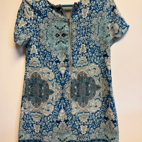 Lulu's Blue and Gray Patterned Mini‎ Dress - Image 6
