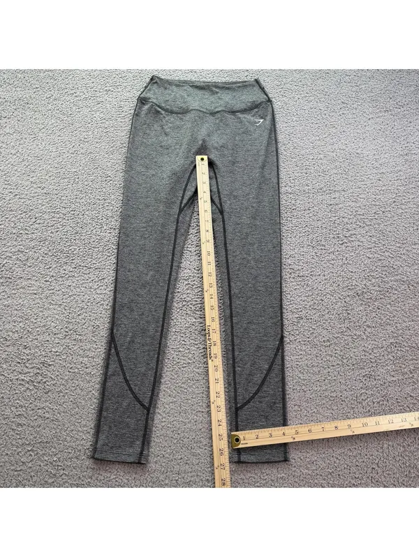 Gymshark Grey Seamless Leggings Womens Medium High Rise Workout Activewear Gym - Image 5