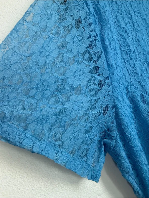 The Paragon Blue Lace Maxi Dress - Image 7