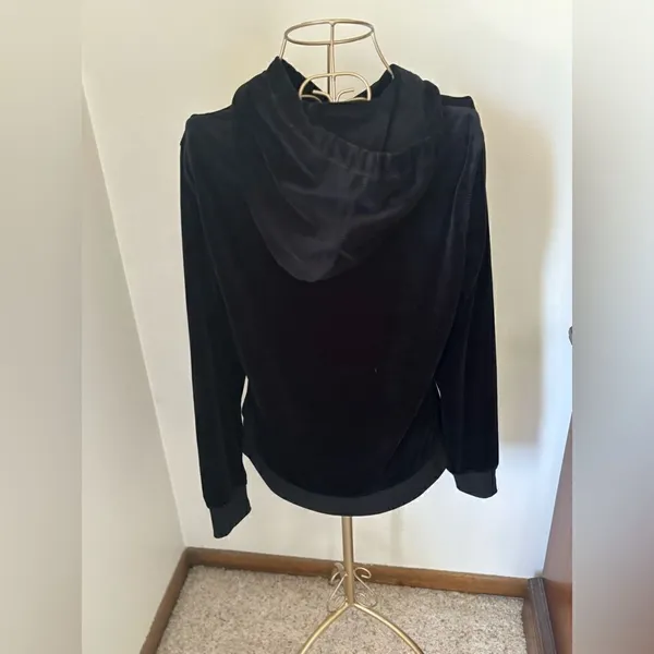 White Mark Velour Zip Up Hoodie Size L Black - Image 12