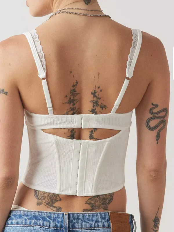 Urban Outfitters White Corset Top - Image 2