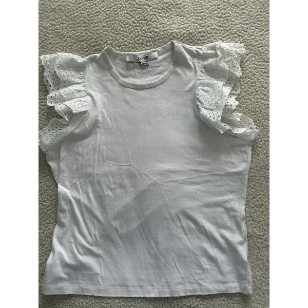 Joe’s Jeans Eyelet Flutter Sleeve Top T-Shirt White NEW NWOT Size S $148 - Image 5