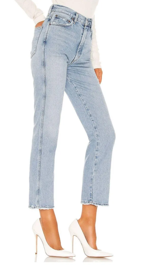 AGOLDE Pinch Waist High Rise Kick in Riptide - Image 2
