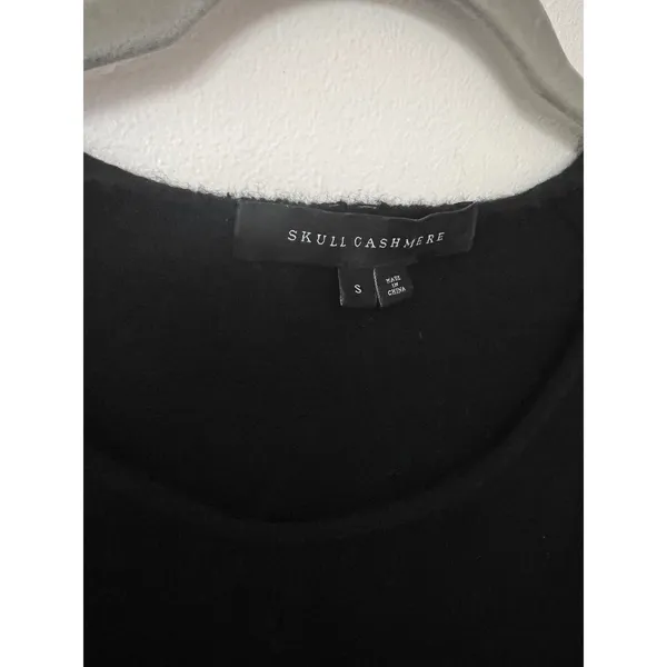 Skull Cashmere Black‎ 100% Cashmere Cold Shoulder Cutout Mini Dress 90317N Small - Image 6