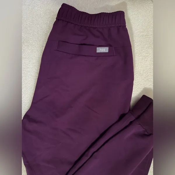 FIGS Purple and Blue Track Pants with Elastic Cuffs - Image 6