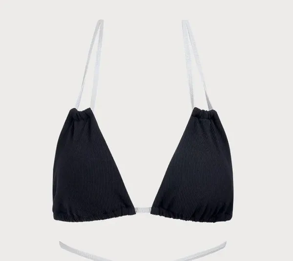Berlook Contrast Triangle Halter Bikini Top and Contrast Tie Bikini Bottom - Image 9
