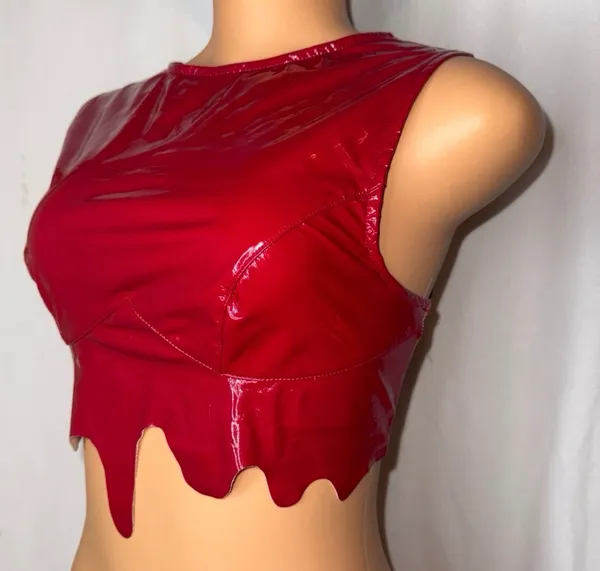 Red patent tank top  - Image 2