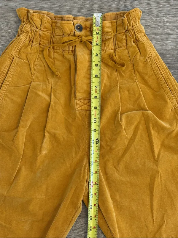 Free People Mustard Corduroy Paperbag Waist Pants - Image 6