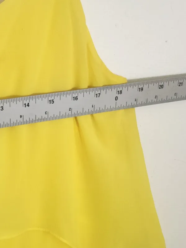 Gianni Bini Yellow Chiffon Maxi Sundress Size 10 Flaw - Image 9