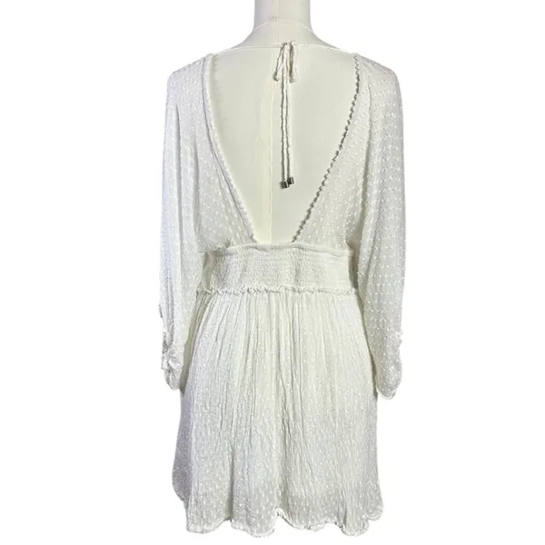 Free People Bohemian Ethereal Cottage Sweet Dreams Mini Dress in Tofu Medium - Image 8