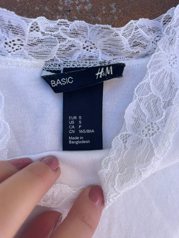H&M Basic white lace tank - Image 3