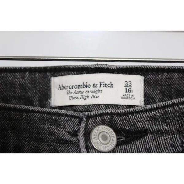 Abercrombie & Fitch The Ankle Straight Ultra High Rise Black Jeans Size 33 16 R - Image 3