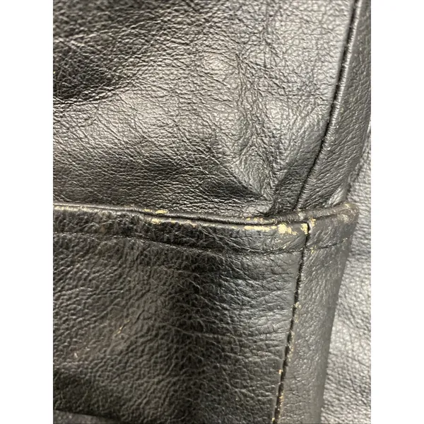 Phase Two Black Leather Jacket Womens Medium Full Zip Pockets - Image 8