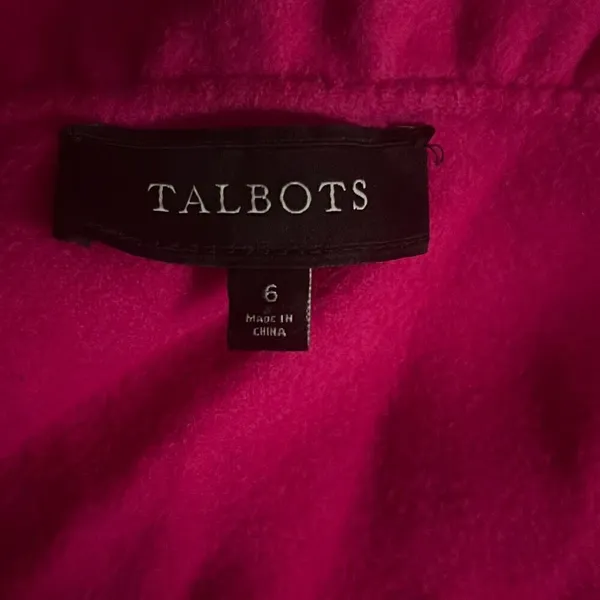 ✨TALBOTS RUFFLE-NECK DOUBLE-FACE SZ 6 HOT PINK JACKET✨ - Image 6