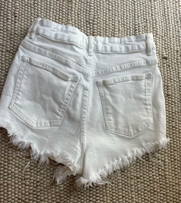 ZARA White Denim Shorts - Image 3