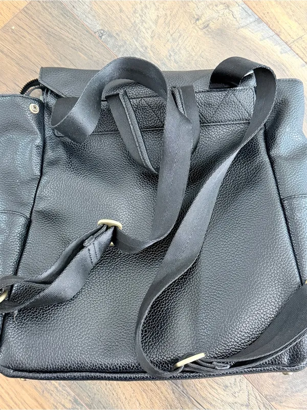 Freshly Picked Classic Diaper Backpack bag Black vegan pebbled leather large - Image 11
