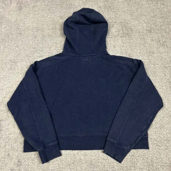 Nuuds Hoodie Womens Small Navy Blue Cropped Sweatshirt Lounge - Image 5