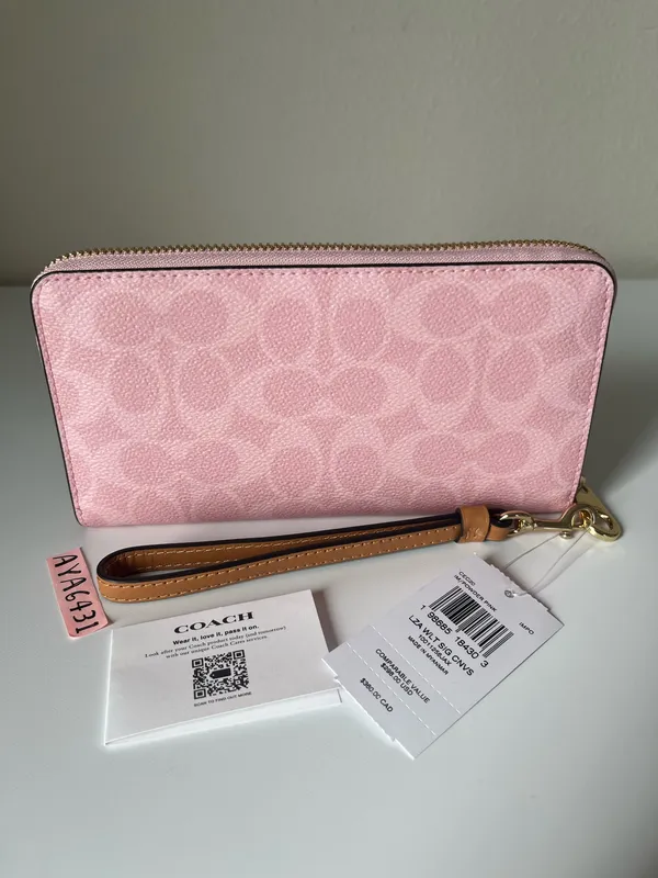 Coach Long Zip Around Wallet In Signature Canvas - Image 2