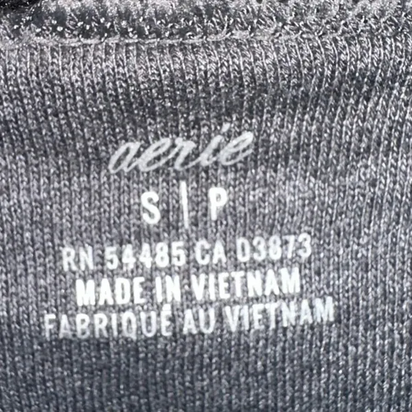 Aerie Gray Turtleneck Sweatshirt Small Oversized‎ Pullover Lounge Top Raw Hem - Image 4