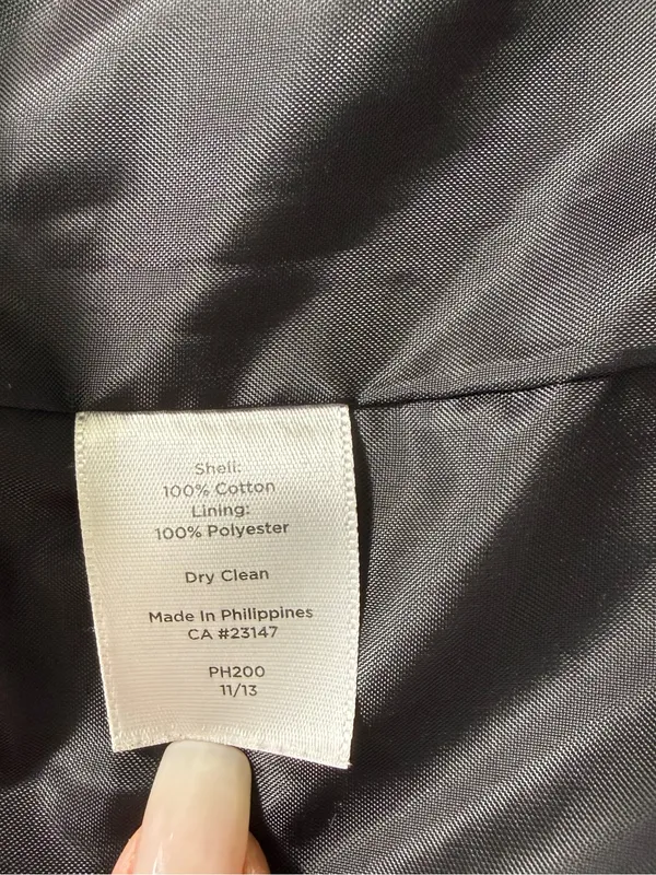 Talbots 100% Cotton Black Zip-Front Textured Blazer Size 6 - Image 6