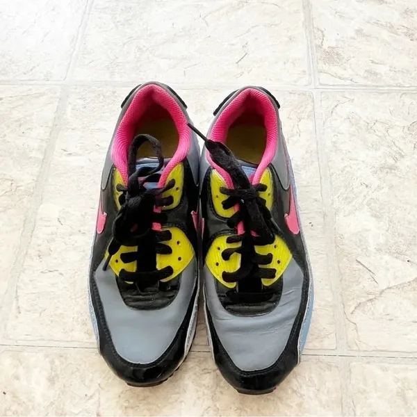 Nike Air Max 90 Flint Grey Flamingo GS Sneakers Shoes Youth 6/ Women’s 8 - Image 4
