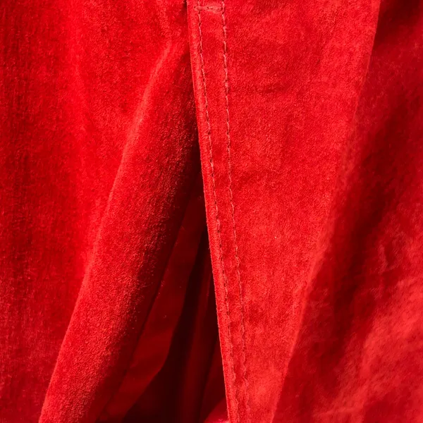 Bradley Bayou Red Suede Leather Toggle Hooded Coat Jacket Large L Silver Toggles - Image 12
