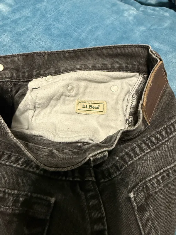 Vintage L.L. Bean High-Waist Black Wide Leg Jeans - Image 4