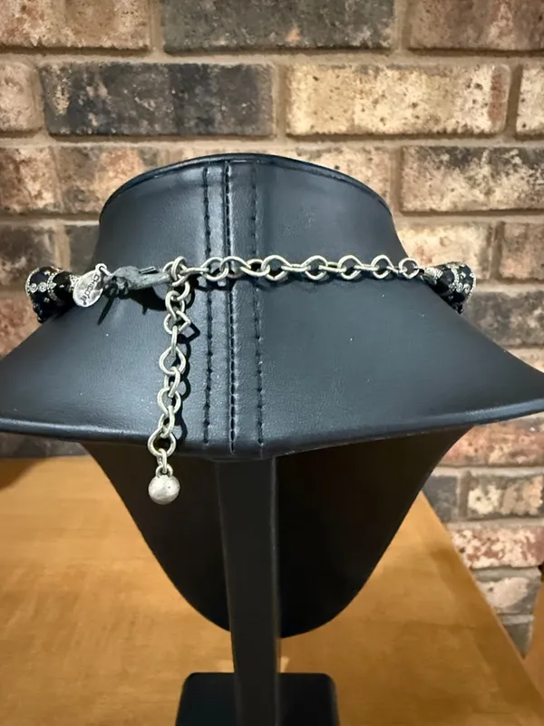 Chico’s Vintage Necklace Enamel Black Glass Beads Tier drop Pendant - Image 5