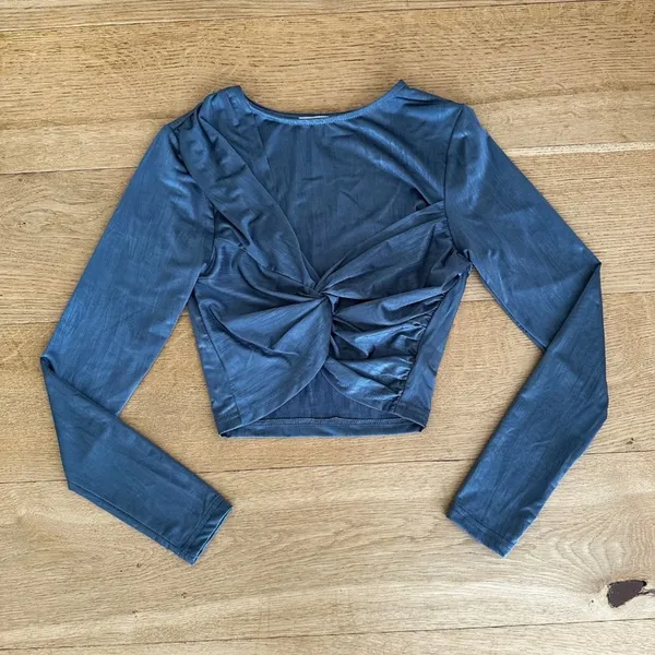 Superdown - Drew Twist Front Top in Slate Greyish Blue - Image 2