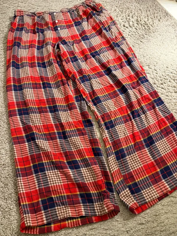 aerie Red Navy Plaid Flannel Skater Pajama Pants - size XL - Image 2
