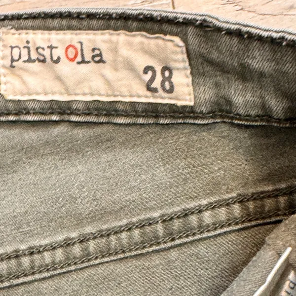 Pistola Olive Green Wash Skinny‎ Jeans Comfort Stretch Moto Casual Pants Size 28 - Image 5