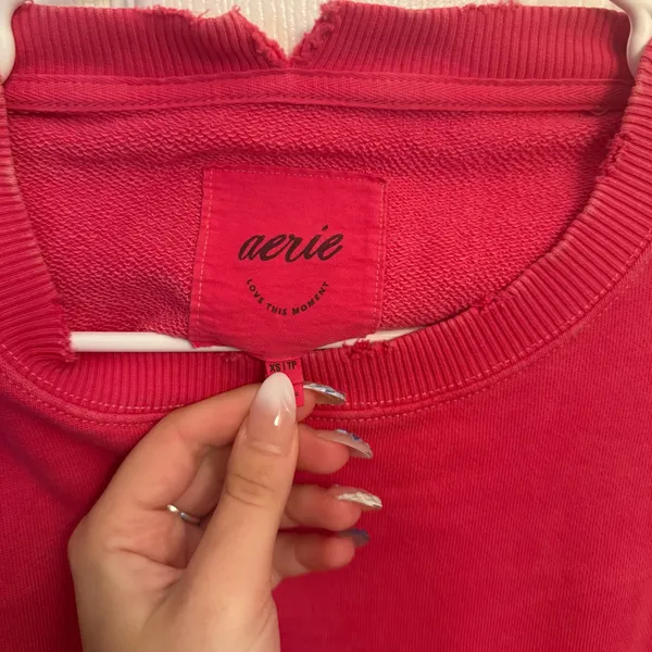 Aerie Oversized Distressed Crewneck  - Image 4