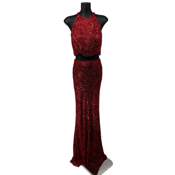 Sherri Hill 52063 Red Two Piece Sequin Prom Gown NWT‎ Size 6 $598 - Image 7