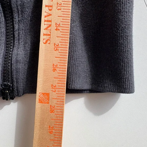 Lululemon Athletica Women Charcoal Grey Lime Green‎ Hoodie Jacket Size 4 - Image 3
