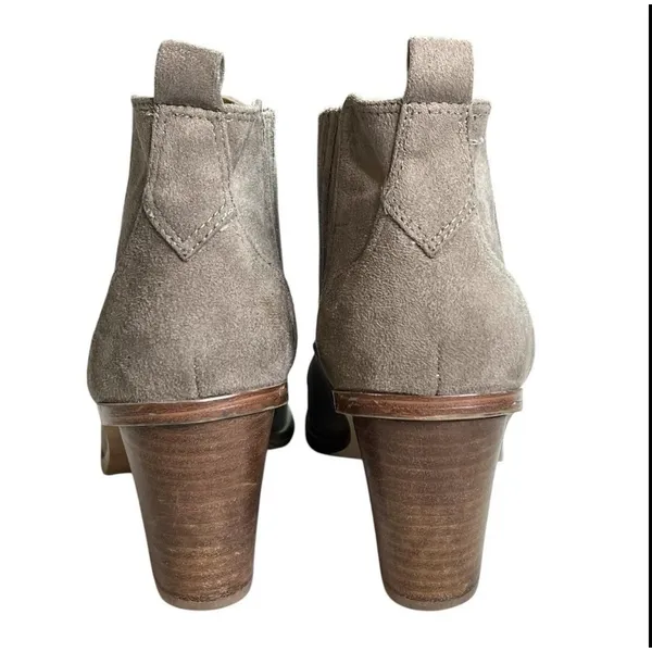 Nine West Boots Womens Size 8.5 Gray Faux Suede Ankle Heel Booties Western Rodeo - Image 4