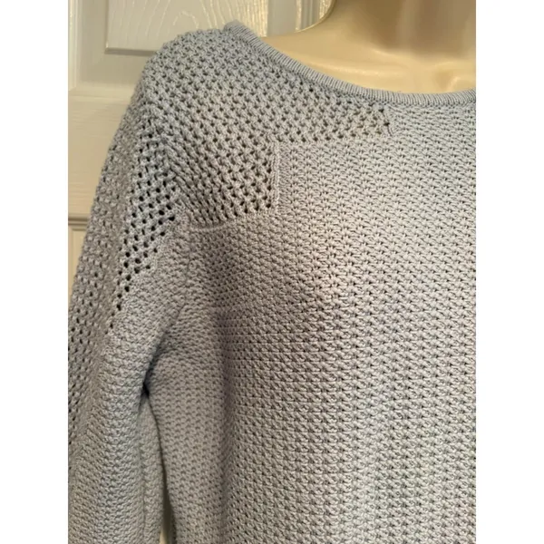 Pendleton Light Blue Cotton Knit Sweater Textured Minimalist Pullover L - Image 2