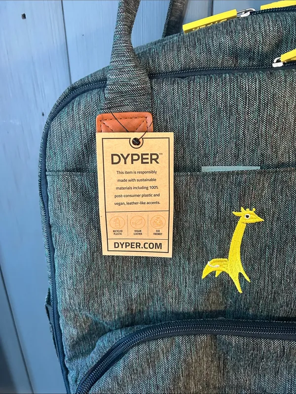 DYPER Women's Gray Baby Bag Backpack with Yellow Accents - New - Image 2