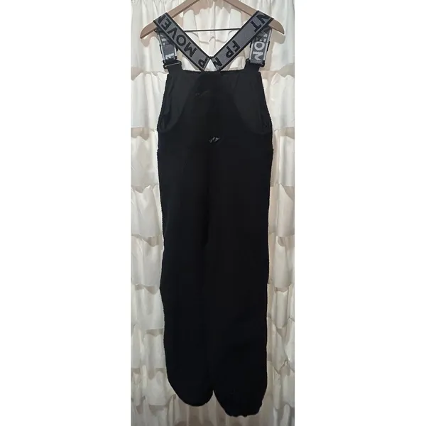 Free People Movement Hit‎ Slopes Snow Bibs XS Black Fleece Overalls Gorpcore - Image 7