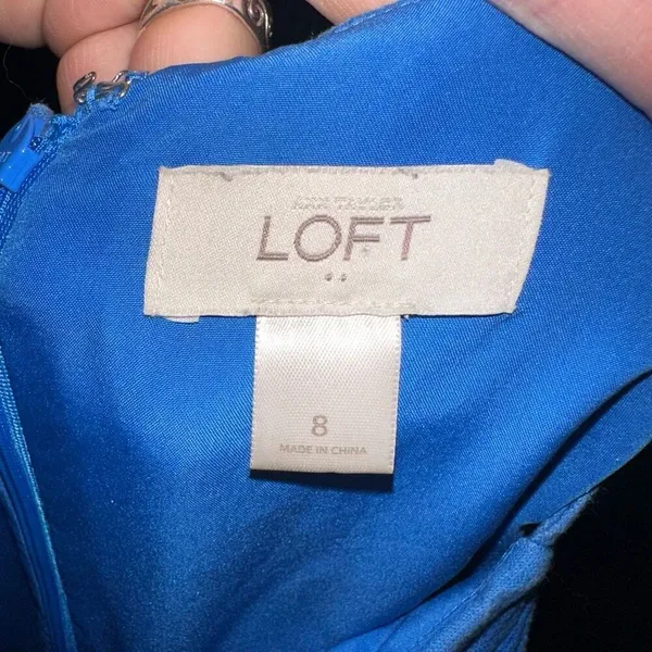 Loft blue high neck sleeveless business casual dress - Image 2