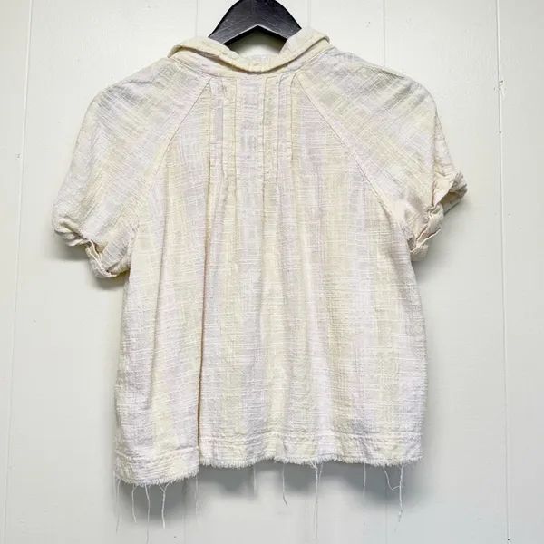 FREE PEOPLE Away At Sea Striped Shirt Top Medium - Image 8