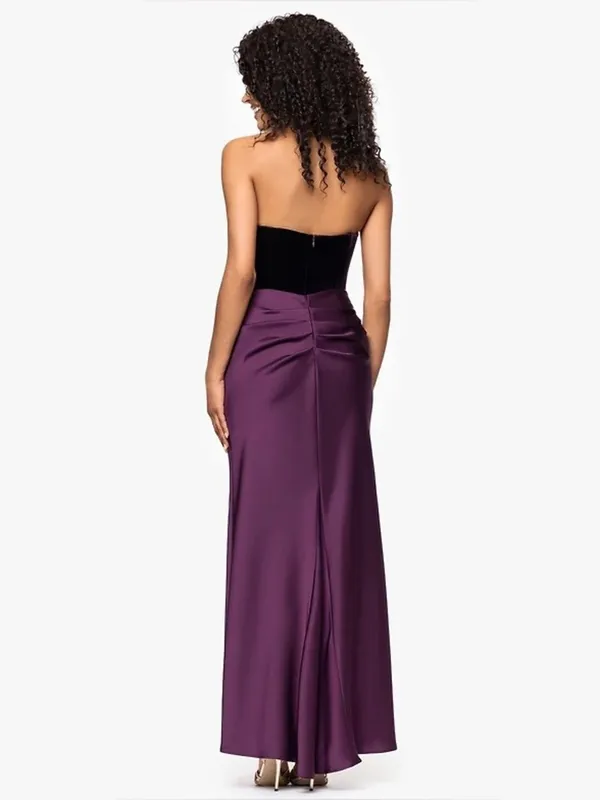 NWT Betsy & Adam Velvet Satin Plum Gown Dress Size 12 - Image 6
