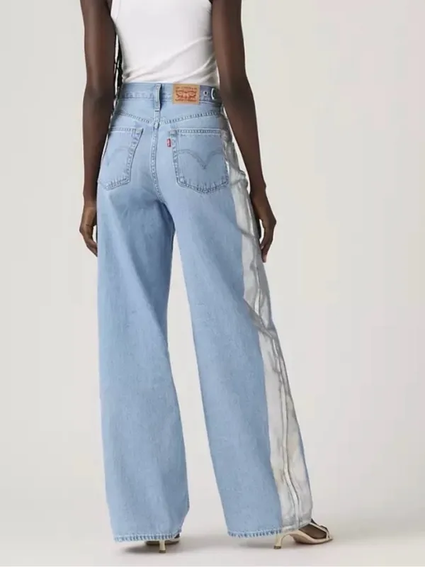 Levi's Light Blue Wide-Leg Jeans with White Side Panel 30”x33” - Image 2