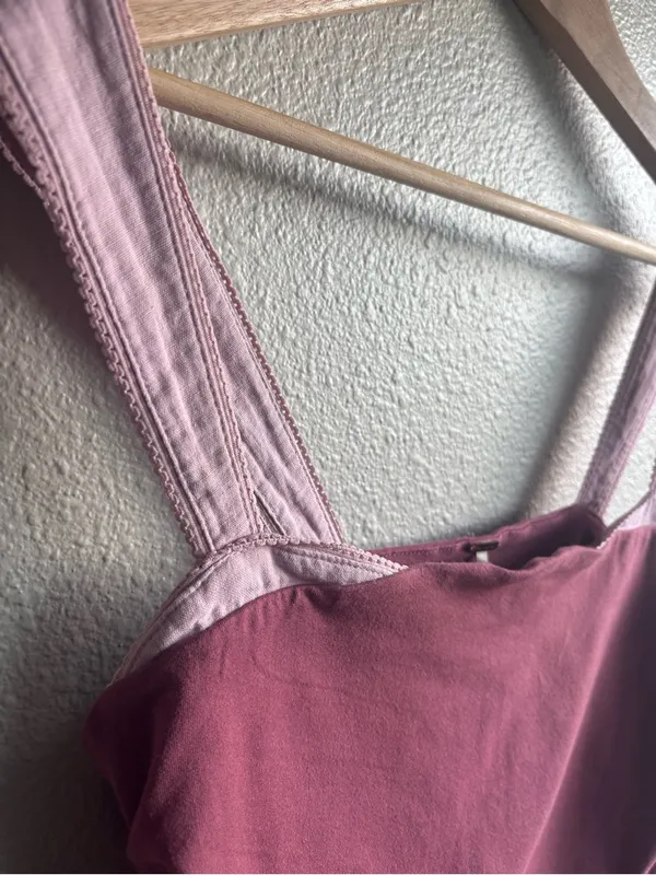 Free People Two-Tone Pink Square-Neck Camisole - Image 6