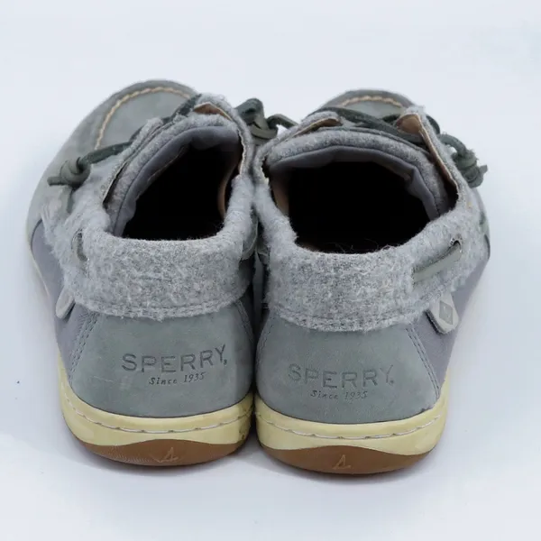 Sperry Top-Sider‎ Womens Grey Leather Suede Wool Boat Shoes STS82427 Size 9.5 - Image 5