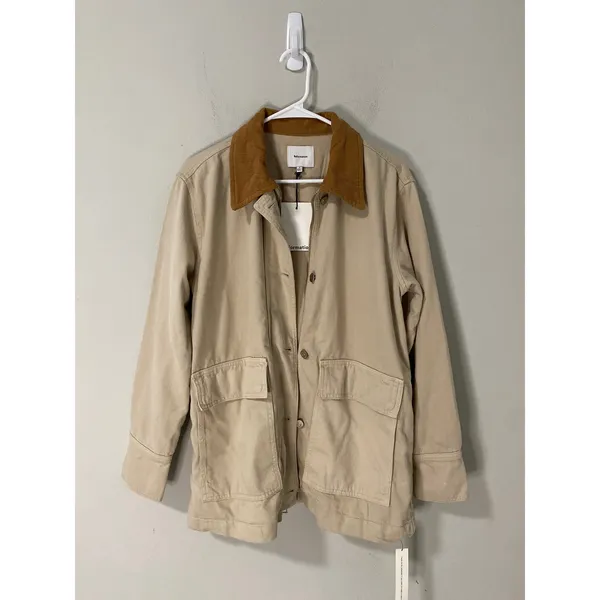 Reformation Archer Denim Jacket Coyote Brown Oversized Small NWT - Image 2